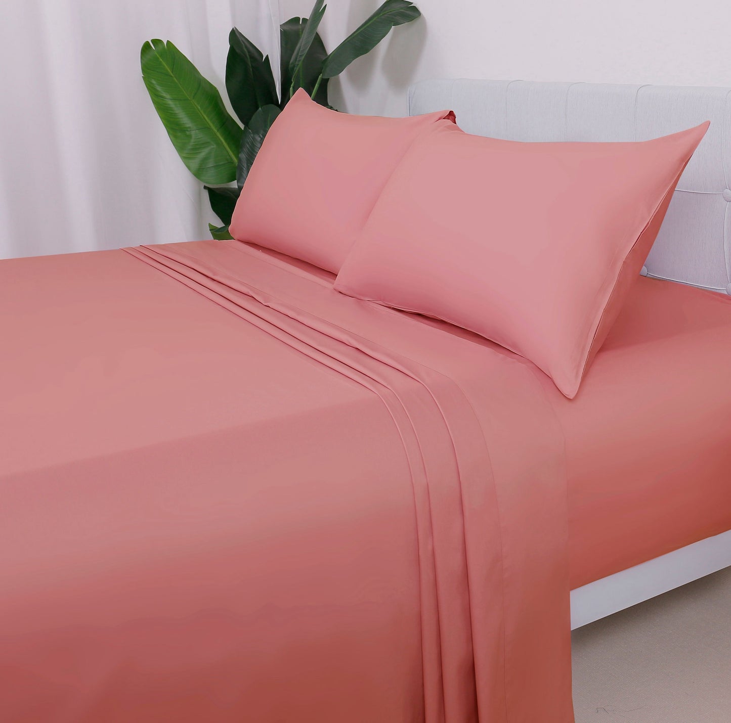 Plain Coral Complete Sheet Set