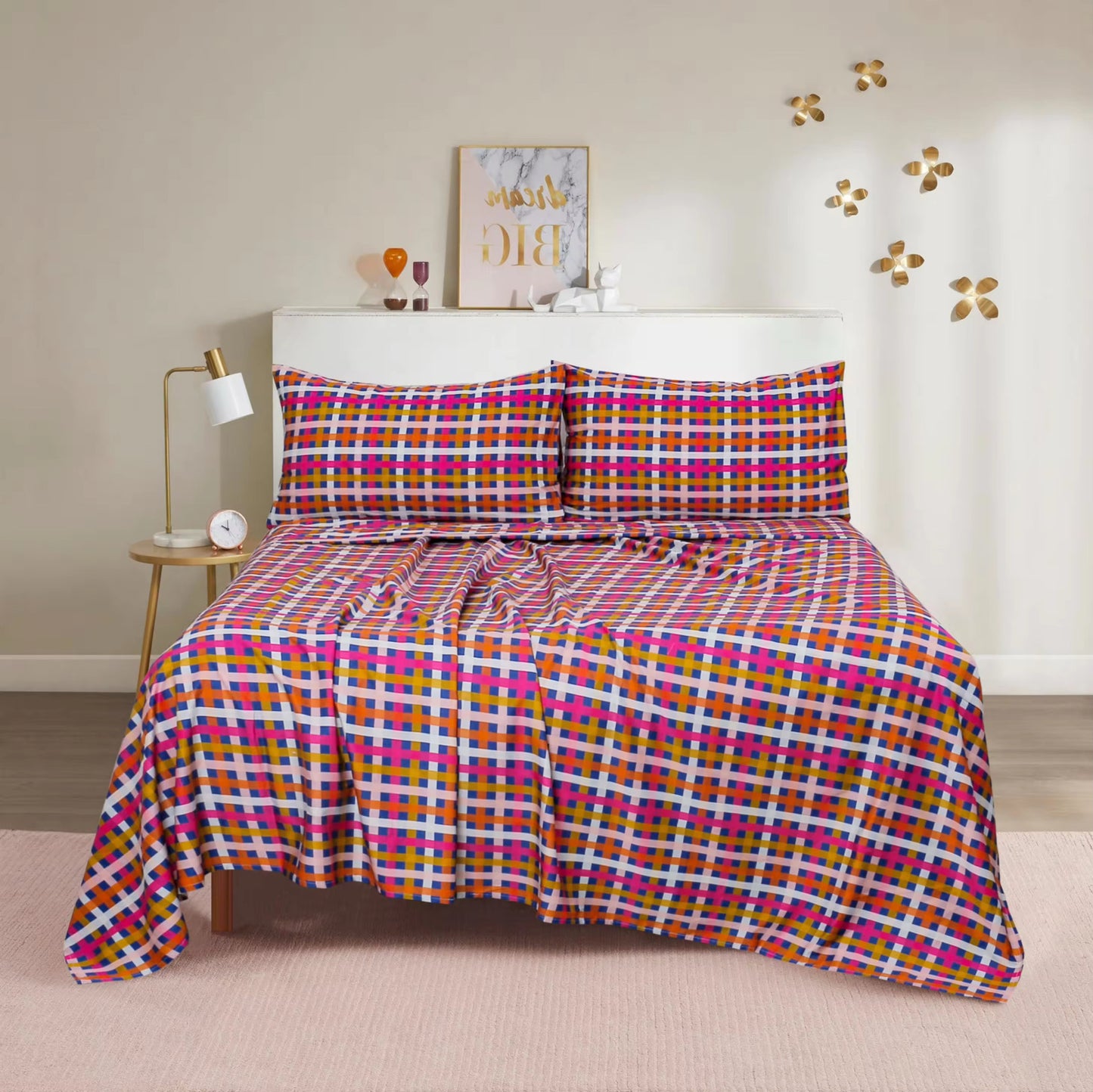 Sunrise Check Complete Sheet Set by Banana Pop Designs
