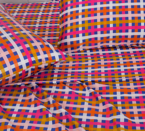 Sunrise Check Complete Sheet Set by Banana Pop Designs